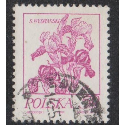 Timbre De Pologne N°2136 Y&t 50 Gr Lilas-Rose Série Courante Fleurs Sujets Divers Iris