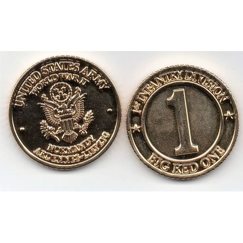 Ilitaria Ww2 - Pièce Collection -1st Infantry Division -Big Red One - Version Or