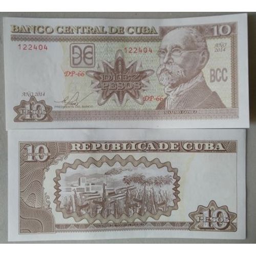 Billet De 10 Pesos Cubains 2014
