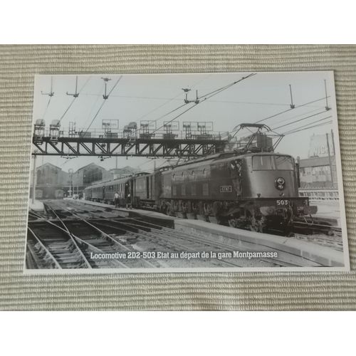 Carte Postale Train : Locomotive 2d2-503 Etat Au Depart De La Gare Montparnasse-Editions Atlas