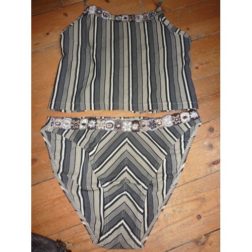 Maillot De Bain Aubade Marron Lacé Dos Brodé 34