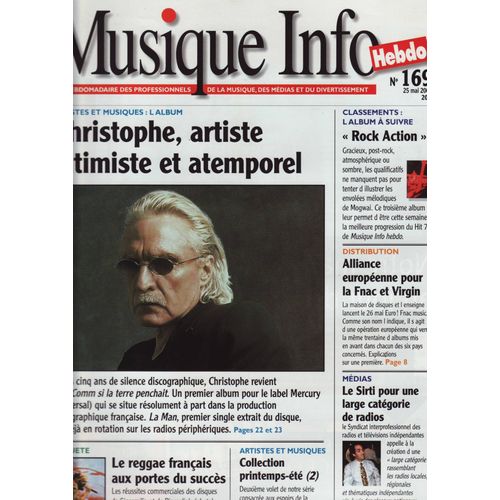 Musique Info Hebdo / 25-05-2001 N°169 : Christophe (1,5p) - Hélène Segara (1p Pub)