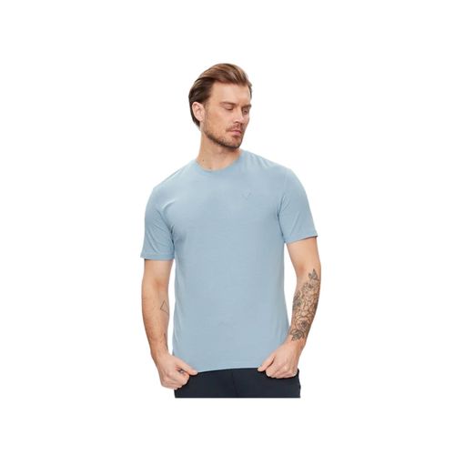 T Shirt Guess Patch Homme Bleu