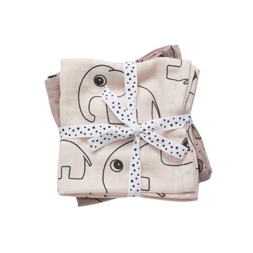 Lot De 2 Grands Langes Contour Rose - Done By Deer