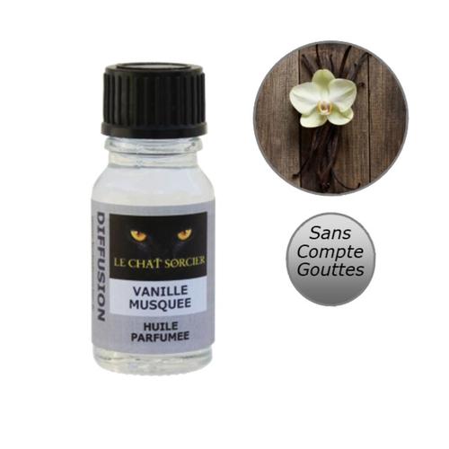 Huile Parfumée - Vanille Musquée - 10ml - Diffusion - Parfum d'Ambiance - Parfum pour Bougies - sans compte-gouttes