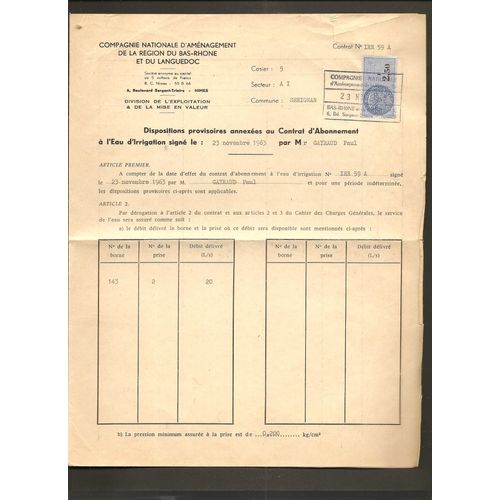 Contrat Irrigation