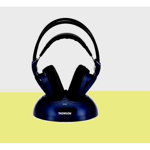 CASQUE AUDIO SANS FIL Thomson WHP 465 WIRELESS - BANDEAU BLEU - REGLABLE/AJUSTABLE - 100 m