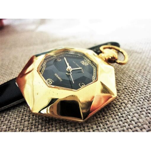Montre Pendentif Luc Desroches Orientaliste 1980 – Plaqué Or, Quartz, Jour/date, Neuf Sans étiquette