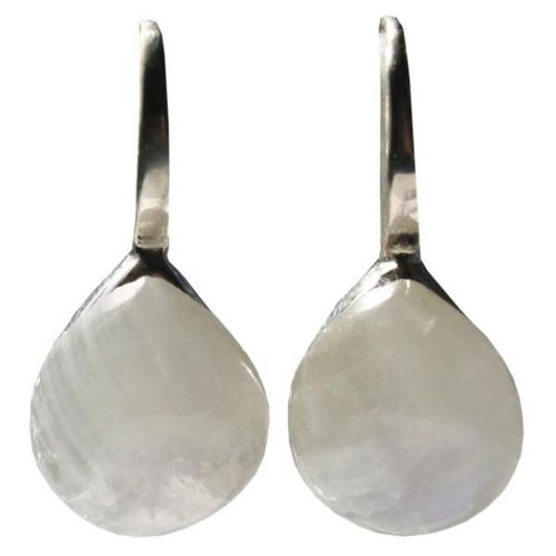 Boucles D'oreilles Pierre De Lune Argent 925 Bomb?Es