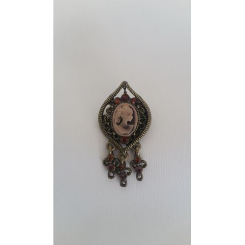 Broche Femme Visage Élégant Chic Fantaisie Cristaux Victorien Steampunk Lolita Gothique Black Sugar Déguisement Cosplay