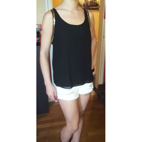Top Noir Avec Strass Taille S