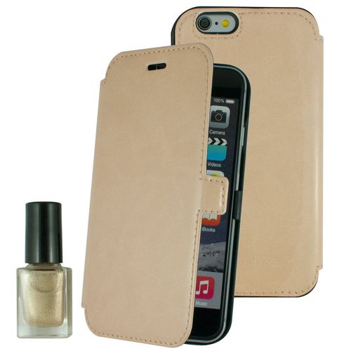 Muvit Life Pack Etui Folio Beige Et Vernis Apple Iphone 6/6s