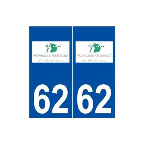 62 Noyelles-Godault Logo Autocollant Plaque Stickers Ville - Couleur : Droits - Angles : Droits