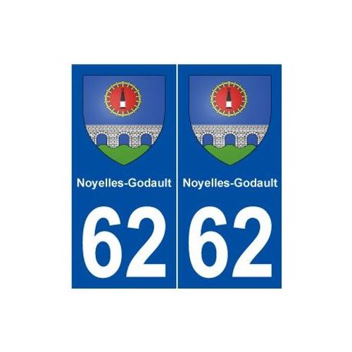 62 Noyelles-Godault Blason Autocollant Plaque Stickers Ville - Couleur : Droits - Angles : Droits