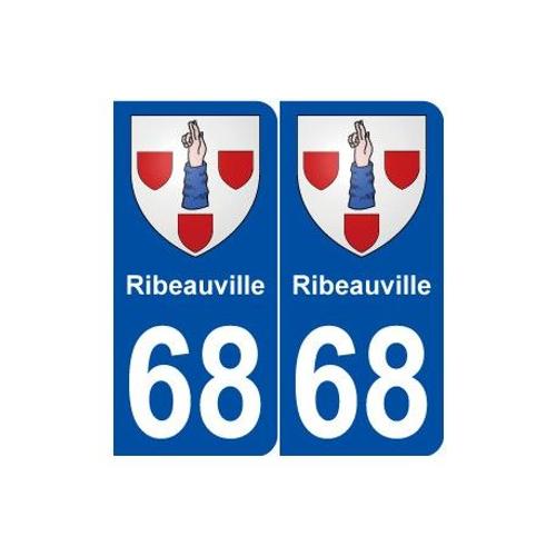 Logo 68 Ribeauville logo autocollant plaque stickers ville 