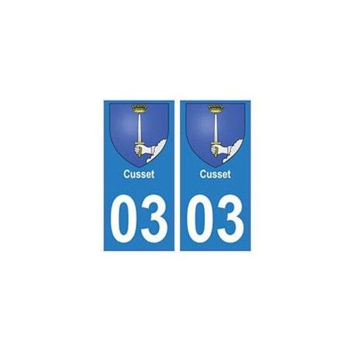 03 Cusset Ville Autocollant Plaque - Couleur : Droits - Angles : Droits