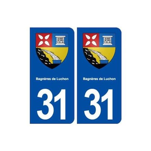 31 Bagnères De Luchon Blason Ville Autocollant Plaque Stickers - Couleur : Droits - Angles : Droits