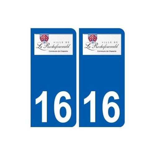 16 La Rochefoucauld Logo Ville Autocollant Plaque Sticker - Couleur : Droits - Angles : Droits