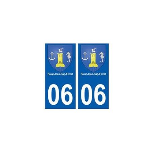 06 Saint-Jean-Cap-Ferrat Blason Autocollant Plaque Ville - Couleur : Droits - Angles : Droits