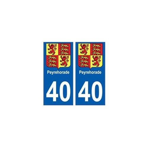 40 Peyrehorade Autocollant Plaque Blason Armoiries Stickers Département Ville - Couleur : Droits - Angles : Droits