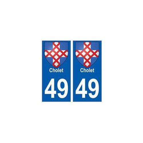 49 Cholet Blason Autocollant Plaque Stickers Ville - Couleur : Droits - Angles : Droits