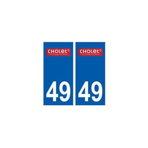 49 Cholet Logo Autocollant Plaque Stickers Ville - Couleur : Droits - Angles : Droits