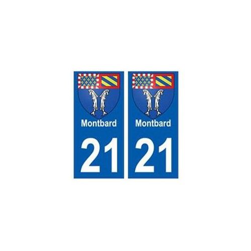21 Montbard Blason Autocollant Plaque Stickers Ville - Couleur : Droits - Angles : Droits
