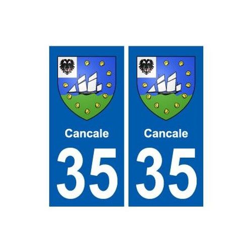 35 Cancale Blason Autocollant Plaque Stickers Ville - Couleur : Droits - Angles : Droits