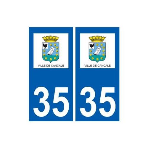 35 Cancale Logo Blason Autocollant Plaque Stickers Ville - Couleur : Droits - Angles : Droits