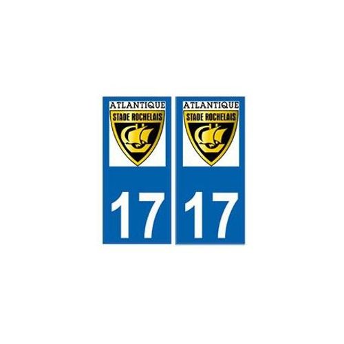 17 Atlantique Stade Rochelais Rugby Autocollant Plaque La Rochelle - Couleur : Droits - Angles : Droits
