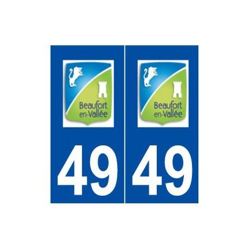 49 Beaufort-En-Vallée Logo Autocollant Plaque Stickers Ville - Couleur : Droits - Angles : Droits