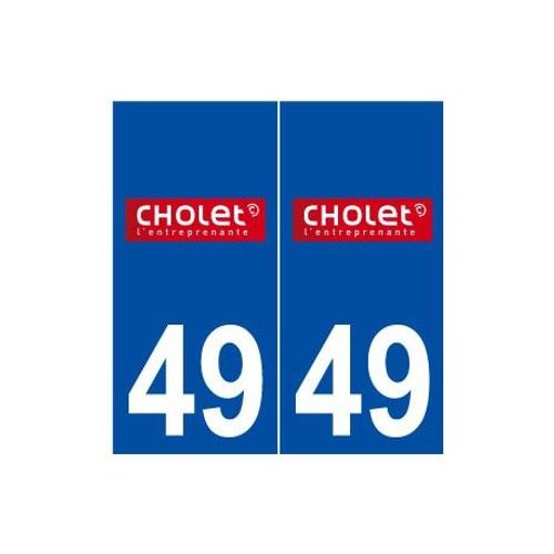 49 Cholet Logo Autocollant Plaque Stickers Ville - Couleur : Droits - Angles : Droits