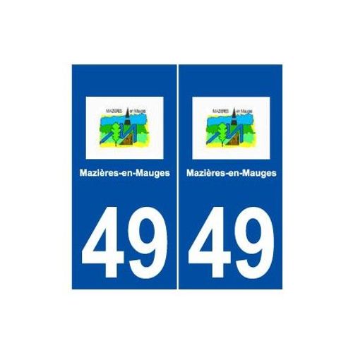 49 Mazières-En-Mauges Logo Autocollant Plaque Stickers Ville - Couleur : Droits - Angles : Droits