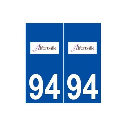 94 Alfortville Logo Autocollant Plaque Stickers Ville - Couleur : Droits - Angles : Droits
