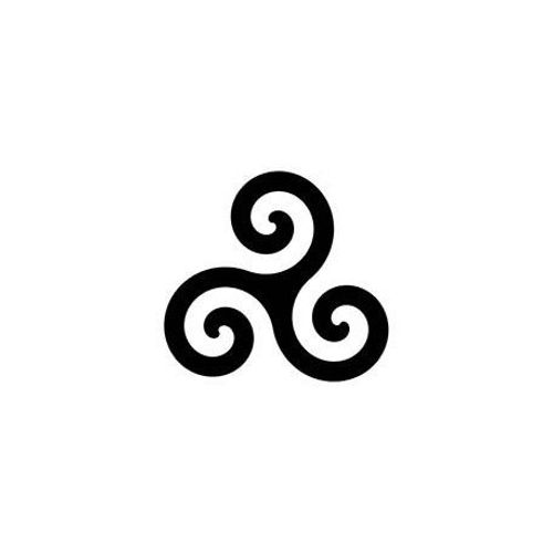 Autocollant Triskèle Triskell Triskel Sticker Bretagne Breizh - Taille : 8 Cm - Couleur : Blanc