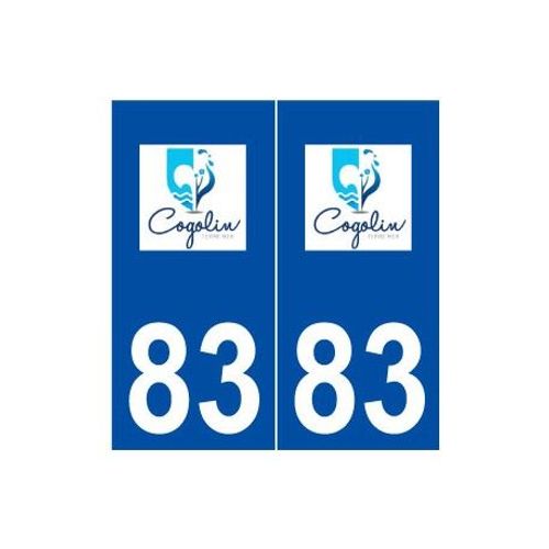 83 Cogolin Logo Autocollant Plaque Stickers Ville - Couleur : Droits - Angles : Droits