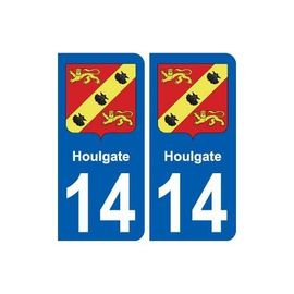 14 Houlgate Blason Ville Autocollant Plaque Sticker - Couleur : Droits - Angles : Droits
