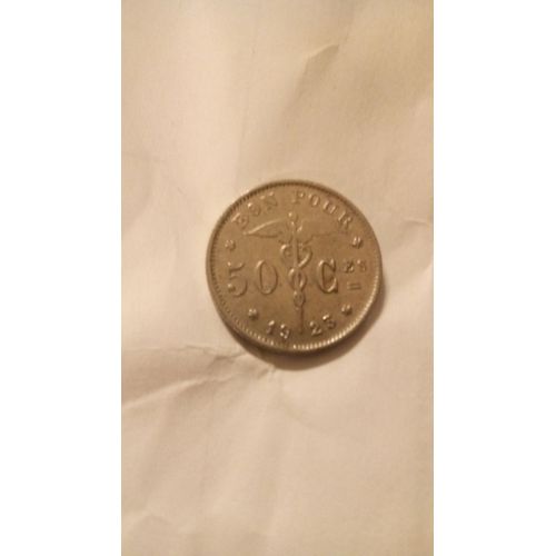Monnaie 50 Centimes Belgique 1923