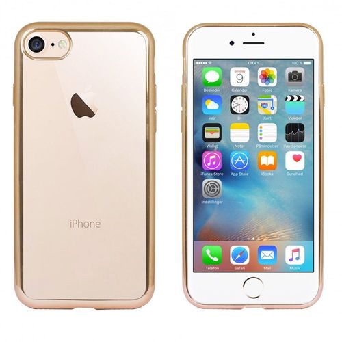 Coque Souple Pour Iphone 7 Gold Et Dos Transparent
