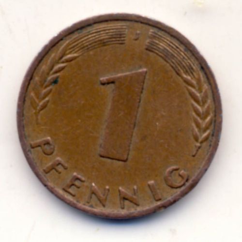 1 Pfennig 1950 Bundesrepublik Deutschland, Variante J