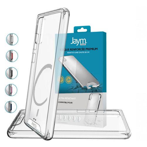 Jaym - Coque Ultra Renforcée Premium Pour Apple Iphone 15 Pro - Compatible Magsafe - Certifiée 3 Mètres De Chute - Garantie À Vie - Transparente - 5 Jeux De Boutons De Couleurs Offerts