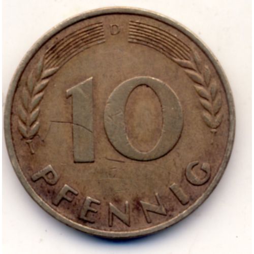 Pièce De 10 Pfennig 19580 Bundesrepublik Deutschland, Variante D