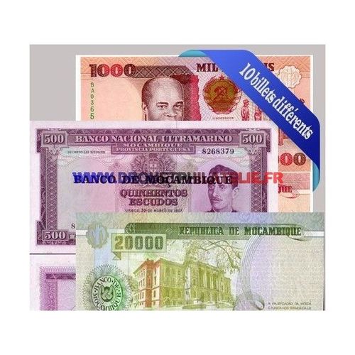 Mozambique 10 Billets De Banque Differents 