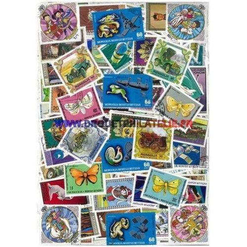Mongolie 100 Timbres Differents Obliteres
