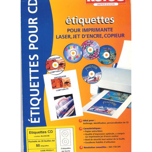 Étiquettes pour CD diamètre 114,5 mm