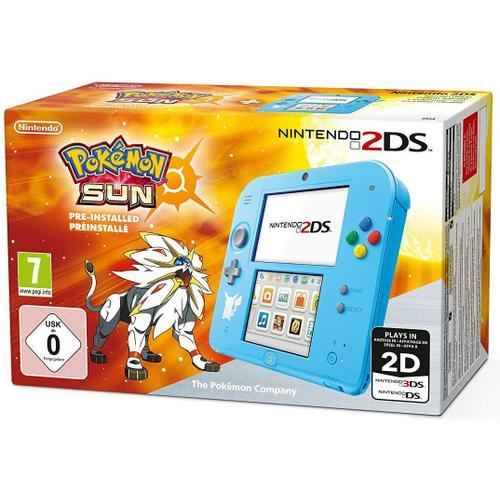Console Nintendo 2ds : Bleu + Pokémon Soleil Préinstallé