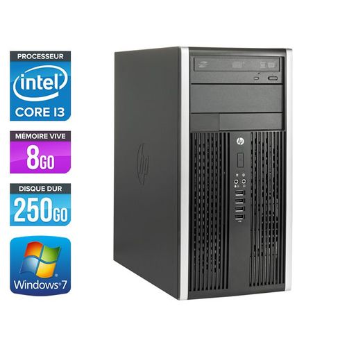HP Elite 8200 Tour - Intel Core i3-2120 / 3.3 GHz - RAM 8 Go - HDD 250 Go - DVDRW - GigaBit Ethernet - Windows 7 Professionnel