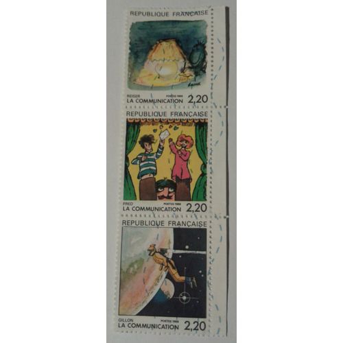3 Timbres France 1988 Yvert Et Tellier N°2504, 2506 Et 2508 Bord De Feuille (Carnet Bc 2515) "La Communication" Oblitérés