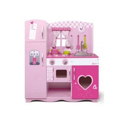 Grande Cuisine Rose En Bois Enfant 85x30,5x91 Cm - D?S 3 Ans