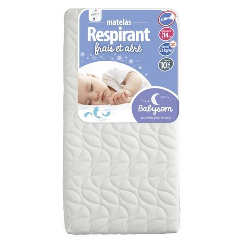 Babysom - Matelas Bébé Confort + 70x140x14cm - Déhoussable